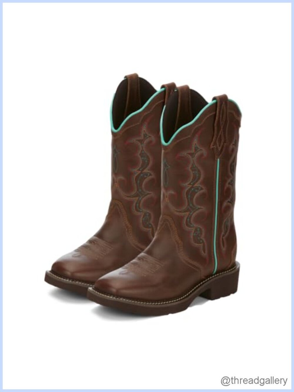 Western Leather Boot Square Toe J-Flex Comfort 12in Shaft